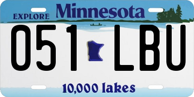 MN license plate 051LBU