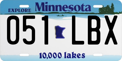 MN license plate 051LBX