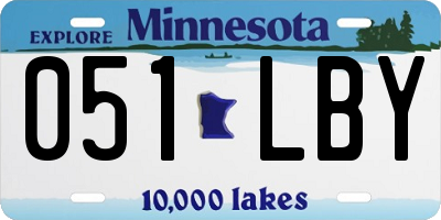 MN license plate 051LBY
