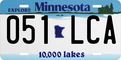 MN license plate 051LCA