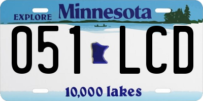 MN license plate 051LCD