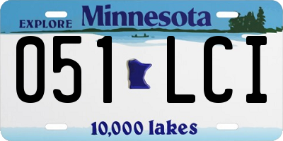 MN license plate 051LCI