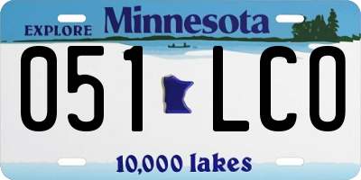 MN license plate 051LCO