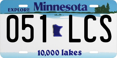 MN license plate 051LCS