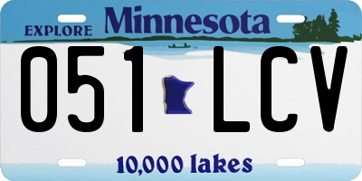 MN license plate 051LCV