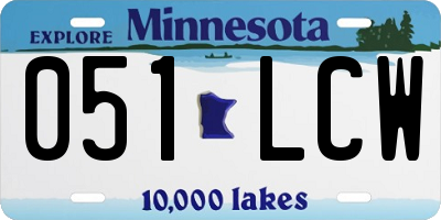 MN license plate 051LCW