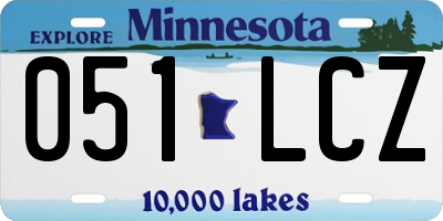 MN license plate 051LCZ