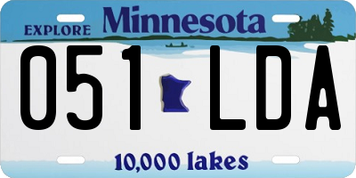 MN license plate 051LDA