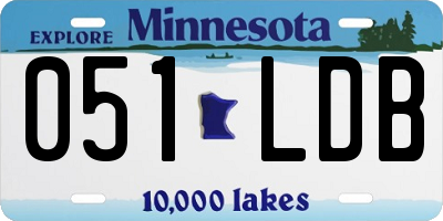 MN license plate 051LDB