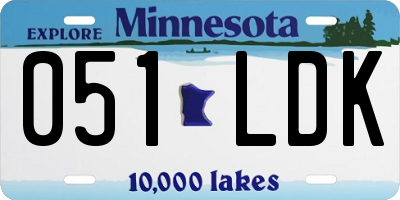 MN license plate 051LDK