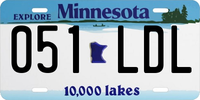 MN license plate 051LDL
