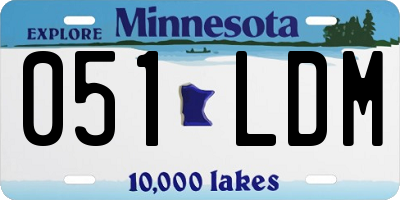 MN license plate 051LDM