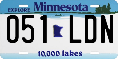 MN license plate 051LDN