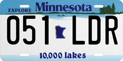 MN license plate 051LDR