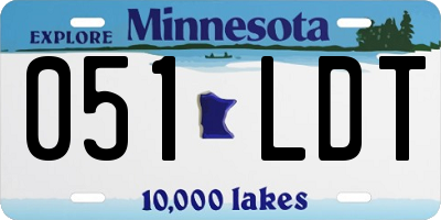 MN license plate 051LDT