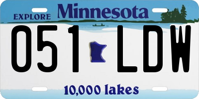 MN license plate 051LDW