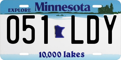 MN license plate 051LDY