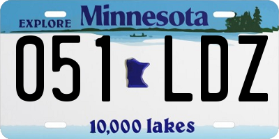 MN license plate 051LDZ
