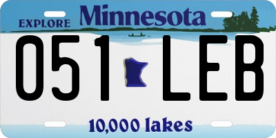 MN license plate 051LEB