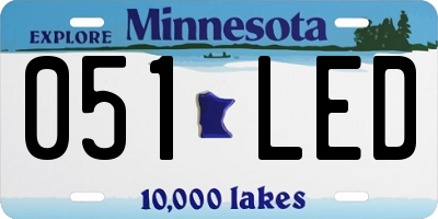 MN license plate 051LED
