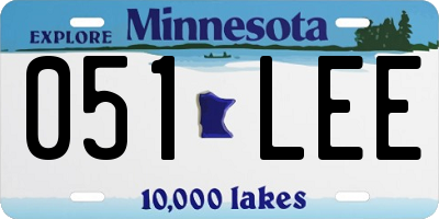 MN license plate 051LEE
