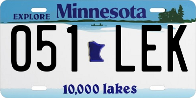 MN license plate 051LEK