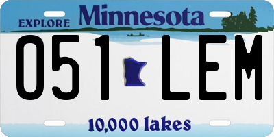 MN license plate 051LEM