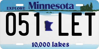MN license plate 051LET