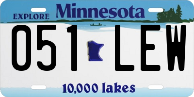 MN license plate 051LEW