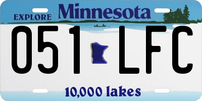 MN license plate 051LFC