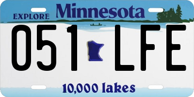 MN license plate 051LFE