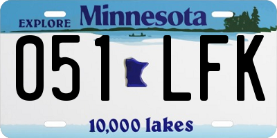 MN license plate 051LFK