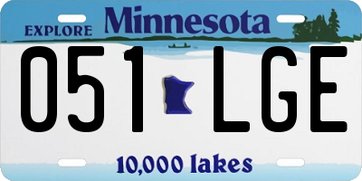 MN license plate 051LGE