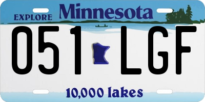 MN license plate 051LGF