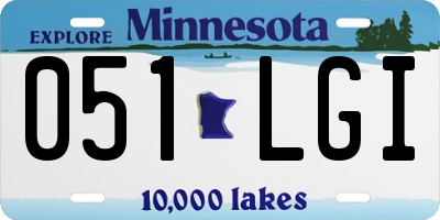 MN license plate 051LGI