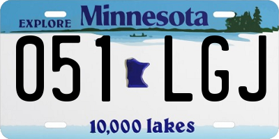MN license plate 051LGJ