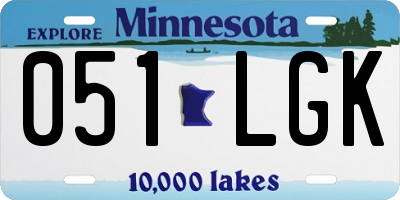 MN license plate 051LGK