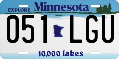 MN license plate 051LGU