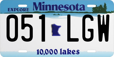 MN license plate 051LGW