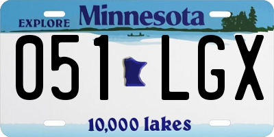 MN license plate 051LGX