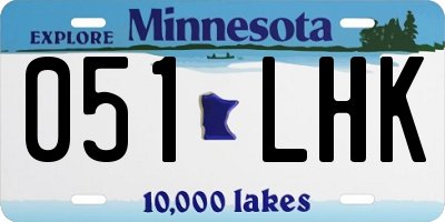 MN license plate 051LHK