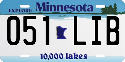 MN license plate 051LIB