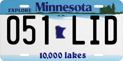 MN license plate 051LID