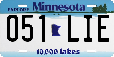 MN license plate 051LIE