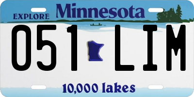 MN license plate 051LIM