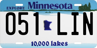 MN license plate 051LIN