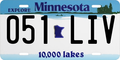 MN license plate 051LIV