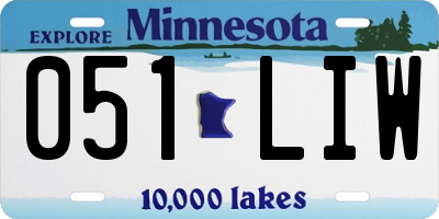 MN license plate 051LIW