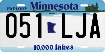 MN license plate 051LJA