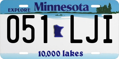 MN license plate 051LJI